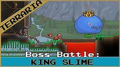 KING SLIME: All Drops on Expert in Terraria! | Beginner Terraria Gameplay | Boss Fight Guide