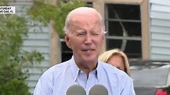 Biden tours hurricane damage in Florida; DeSantis doesn't meet with him during visit