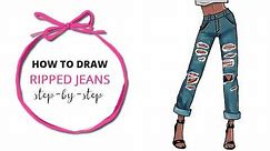 How to Draw Ripped Jeans Tutorial - STEP BY STEP