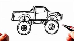 How to draw an Monster Truck