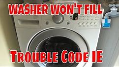 LG Washing Machine - No Water Filling Up - Code IE Repair