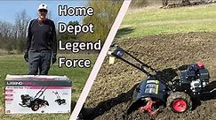 unboxing of home depot Force Legend Rototiller with review