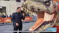 Chris Pratt with the Lego T-Rex on the today show | Jurassic World Dominion press day 1