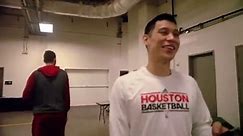 Houston Rockets Mascot, Clutch, Totally Freaks the Team Out After Practice: Watch Dwight Howard's Jump Shot!