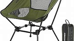 MARCHWAY Ultralight Folding Camping Chair, Heavy Duty Portable Compact for Outdoor Camp, Travel, Beach, Picnic, Festival, Hiking, Lightweight Backpacking (Green)