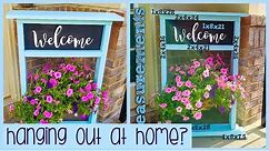 How To Make A Front Porch Hanging Flower Basket Stand | Welcome Sign| Personalized Plant Stand