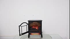 KOFOHON Freestanding Electric Fireplace Heater,Portable Infrared Fireplace Stove with 4 Types of 3D Realistic Flame Effects,Adjustable Temperature Compact Indoor Space Heater,Timer&Remote,18"-1500W.