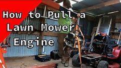 How to Pull a Riding Lawn Mower Engine in 20 minutes step by step: long version | Garage Story