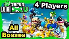 New Super Luigi U Deluxe – 4 players | All Bosses Walkthrough