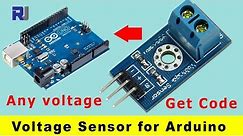 Voltage Sensor for Arduino with code and formula to measure any DC voltage