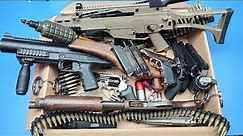Box of Airsoft Guns 🔫 !!!/Reloading and Firing Airsoft Military Rifles & Gun