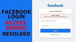 Facebook login - Access denied Resolved