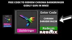 REDEEM THIS FREE CODE TO UNLOCK CHROMA DAKRBRINGER GODLY GUN IN ROBLOX MM2!