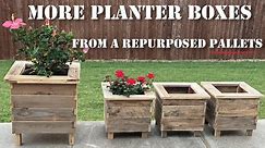 Build attractive DIY PLANTER BOXES from wood pallets at no cost. Great re-purposed wood projects!