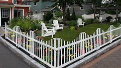 Zippity Outdoor Products Washington Vinyl No-Dig Picket Fence Kit - 2 Pack (30in H x 42in W)