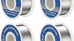 4 Pack Sn60 Pb40 Tin Rosin Core Solder Wire Content 2.0% Solder Flux for Electrical Soldering Electronics Repairing Circuit Board DIY Home Appliance 0.8mm, 50g