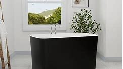 Mokleba 47" L x 27" W Freestanding Acrylic Small Japanese Soaking Bathtub with Built-in Seat - Bed Bath & Beyond - 35207366
