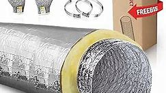 4 Inch Insulated Flexible Duct,HVAC Insulation Duct,25 Feet Insulated Duct, 4 in Insulated Duct Hose, R4.2 Air Flexible Duct Aluminum Hose 4''25' Long,for HVAC Flex Ductowrk