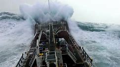 Watch Monster Waves Crash Over Oil Tanker