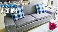 DIY | How To Reupholster A Mid-Century Modern Couch | TUTORIAL!