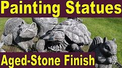 Painting an Aged-Stone Finish to Statues - Tips, examples and a demonstration for painting a statue