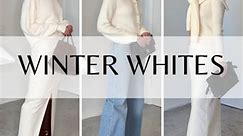 Winter white outfits Outfit 1: An ecru denim maxi skirt paired with a matching sweatshirt and accessorized with a matching chocolate brown purse and boots. Outfit 2: The same maxi skirt, paired with a fitted cream sweater, layered with a matching sweater over the shoulders with black accessories for a sleek modern look. Outfit 3: I choose to contrast the feminine cardigan with the pearl buttons with more androgynous baggy jeans. Outfit 5: A tonal cream outfit created with the same ecru denim ski