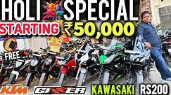 Used l Bike Market bhumi motors Holi Special Sale cheapest Price ₹50,000/ Me RS200 KTM Duke 250 390?