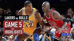 Throwback NBA Finals 1991 Chicago Bulls vs LA Lakers Full Game 5 Highlights | Jordan 30 Pippen 32 HD