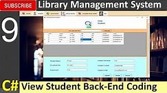 9. Library Management System in C# - View Student Back-End Coding