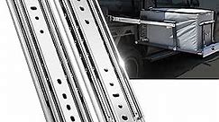 AOLISHENG 1 Pair Heavy Duty Drawer Slides 12 14 16 18 20 22 24 26 28 30 32 34 36 38 40 44 48 52 56 60 Inch 500 lb Load Capacity Side Mount Full Extension Ball Bearing Industrial RV Runners Rail