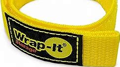 Quick-Straps by Wrap-It Storage - 12" (12 Pack) Yellow - Extension Cord Holder for RV and Boat Organizing