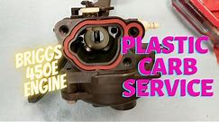 Plastic Carburetor Cleaning on 450E Briggs & Stratton E-Series Engine on Bolens Lawn Mower