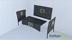 4 Piece Rattan Patio Furniture Set - Assembly Guide