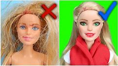 DIY CUSTOM Barbie FACE MAKEOVER and HAIRSTYLE Transformation ~ Repaint Your Old Doll Makeup