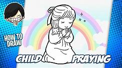 How to draw Child Praying step by step