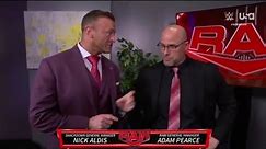 WWE RAW 3/11/2024 - Adam Pearce Talks To Nick Aldis About The Men's Tag Team Titles Match At WM40!