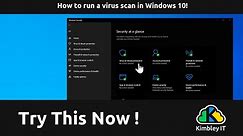 How to run a virus scan in Windows 10