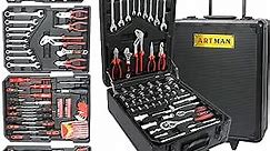 899PCS Tool Set, Household Tool Kit with Rolling Tool Box, Complete Tool Box Set, Hand Tool Set with Tool Box, Tool Set Luggage, Rolling Tool Set for Home/Auto Repair Tool Set, Black