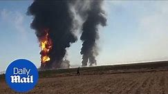 Massive fire seen on Iran-Afghan border after fuel truck explodes