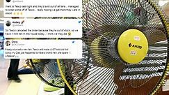 Woman commuter ‘cools off on scorching 40C Tube with a huge fan’
