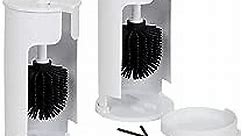 Zenna Home Smart Accessories Toilet Bowl Brush Holder Bundle with Silicone Heads, (Package of 2), Arctic White 2 Pieces