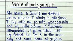 Write about yourself || Essay about yourself in english || Essay on myself