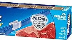 Ziploc Gallon Food Storage Freezer Slider Bags, Power Shield Technology for More Durability, 24 Count