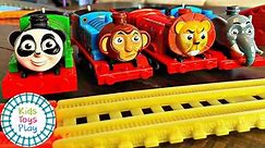 Racing Thomas Trackmaster Trains with Kids Toys Play