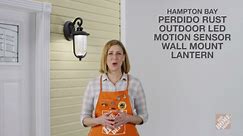 Hampton Bay Perdido 17.63 in. Rust LED Motion Sensor Outdoor Wall Lantern Sconce RFSW30030LRS-MS