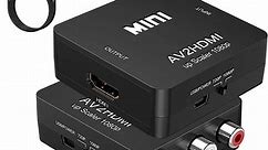 RCA to HDMI,AV to HDMI Converter 1080P Mini RCA Composite CVBS Video Audio Converter Adapter Supporting PAL/NTSC for TV/PC/ PS3/ STB/Xbox VHS/VCR/Blue-Ray DVD Players