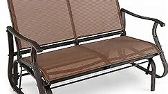 Giantex Outdoor Glider Bench Chair - Extra-Large 2 Person Loveseat with Breathable Fabric, Steel Frame, 660lbs Weight Capacity Swing Chair for Lawn, Yard, Poolside, Garden, Patio Swing Glider Chair