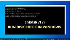 How To Run A Disk Check In Windows 10/11 Using The Command Prompt [2 Ways English]