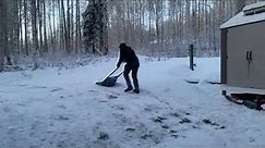 Home Depot Snow Pusher in action
