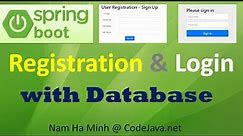 Spring Boot User Registration and Login Tutorial with MySQL Database, Bootstrap and HTML5
